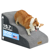 Miorun dog stairs foam-steps offer gentle climb to bed for small to medium pets.