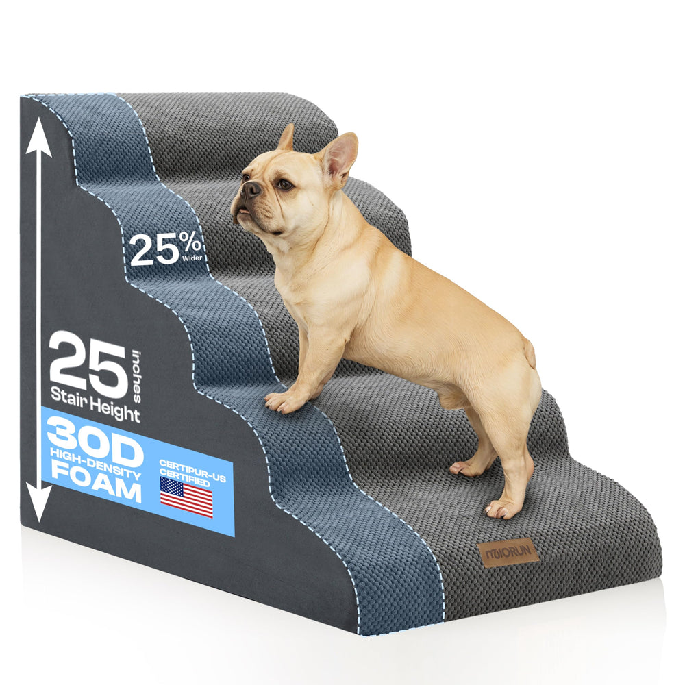 Miorun extra-wide dog stairs front view for safe, confident climbs.