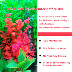 Mipukbay red aquarium plants in a glass tank showcasing vivid color
