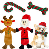 MISS FANTASY Santa plush toy for dogs with interactive squeak for engaging play