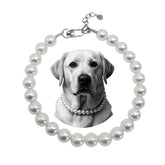 MISS PET pearl collar with steel wire rope for durable, stylish large dogs.