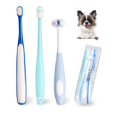 MISSELF Ultra Soft Nano Dog Toothbrush Kit front view demonstrates gentle three-shape versatility for small pets.