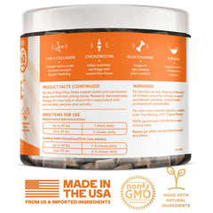 The Missing Link collagen care soft chews dog meal-mix image shows easy daily integration