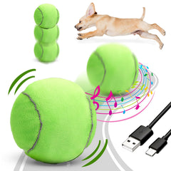 Miti Rain self-moving ball wiggles to engage dogs during playtime.