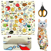 Mity Rain cat wrap and nail clipper in action for safe grooming.