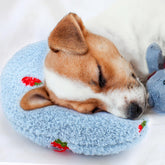 Mity rain dog pillow close-up shows ultra-soft fabric for cozy comfort.