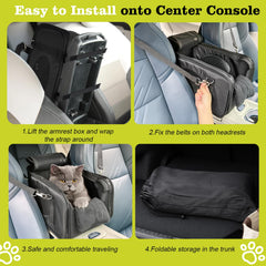 Mity Rain small-pet center-console fit 0-15lbs enables easy installation in most cars.
