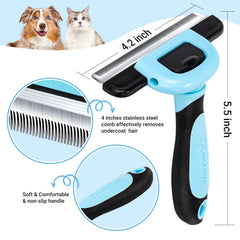 MIU COLOR grooming brush close-up with teeth for detangling and undercoat removal.