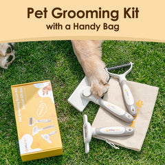 MIU PET Deshedding brush closeup highlights 9- and 17-teeth design.