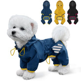Miucat blue waterproof dog raincoat with hood for all-weather walks