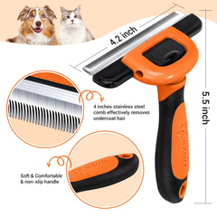 MIU COLOR grooming brush anti-slip handle provides comfortable control during deshedding sessions.