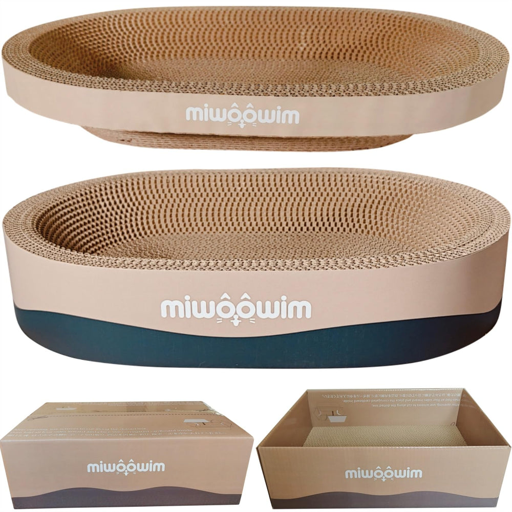 Miwoowim 3PSC oval scratchers offer lounging and scratching space.