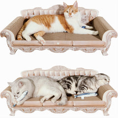 Miwoowim extra-large sofa scratcher bed—durable cardboard for long-lasting feline scratching.