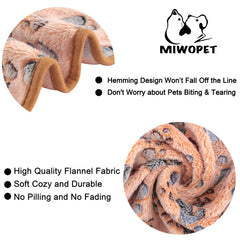 MIWOPET blanket shows soft double-sided flannel for lounging and snuggling.