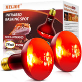 MIXJOY 150W infrared heat lamp bulb for bearded dragon basking with steady warmth.