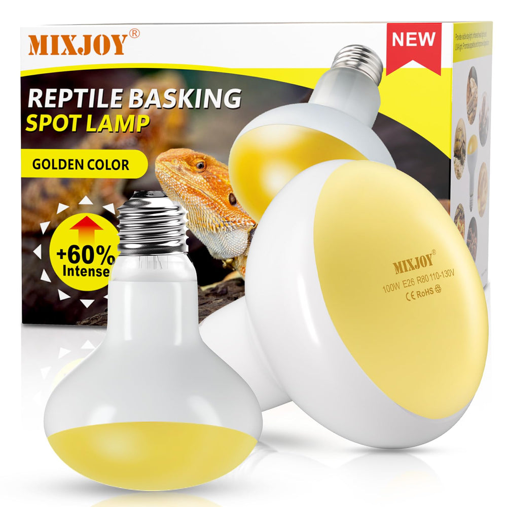 MIXJOY 2Pack 100W heat lamp bulbs—unboxing reveals durable, fast-warming warmth for enclosures.