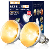 MixJOY 2 Pack 100W reptile heat lamp front view for full-spectrum care.