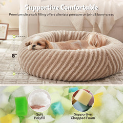 MIXJOY dog bed beige anti-slip bottom keeps pets secure during play.