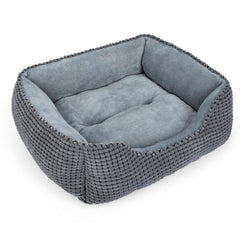 MIXJOY dog bed rectangle 35-inch gray front view for cozy sleep.