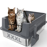 MIXJOY XXXXL stainless steel litter box top view shows roomy space for large cats