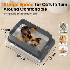 MIXJOY XL litter box with lid closed highlights odor-resistant, easy-clean design.