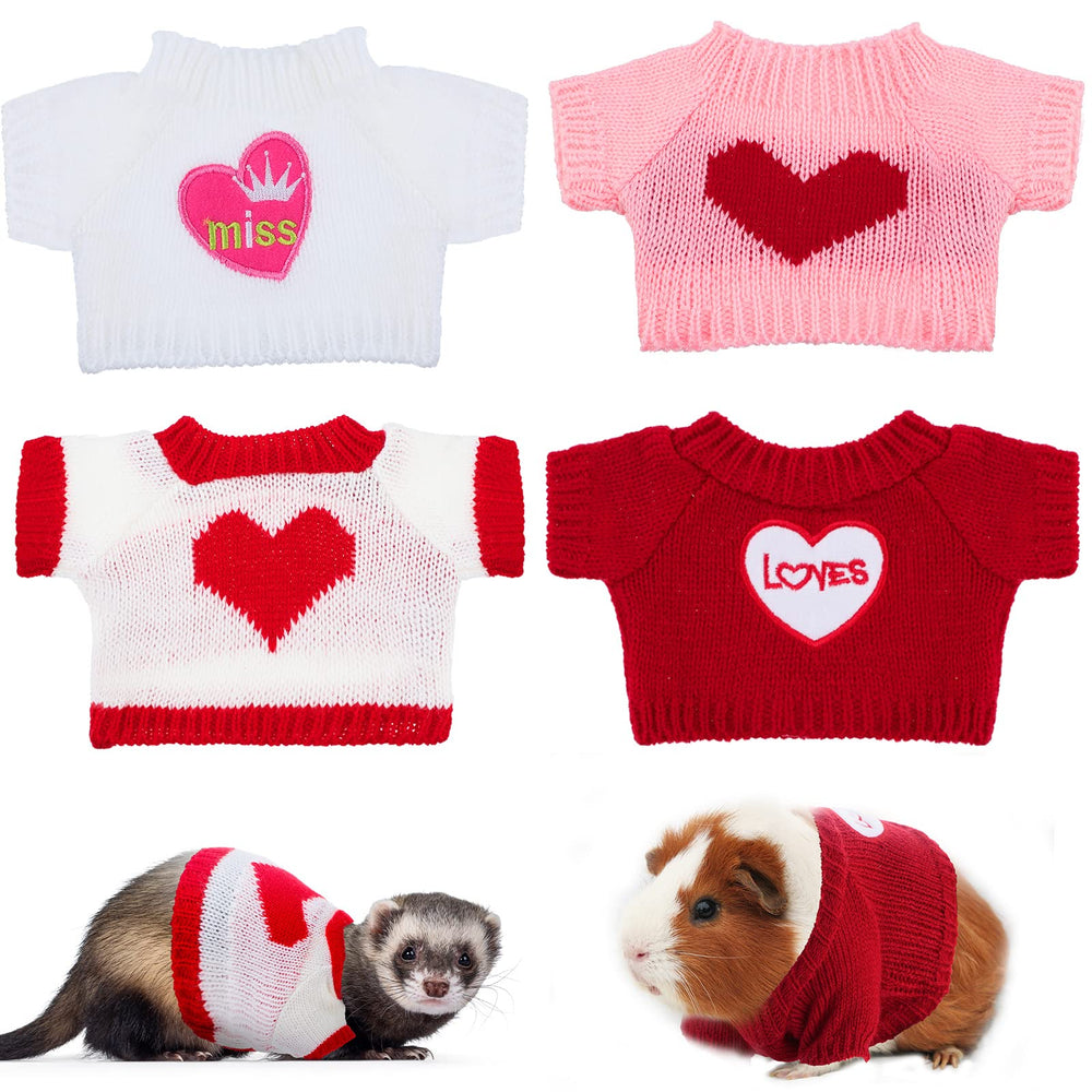 Mixweer Christmas ferret clothes with heart pattern for festive party photos