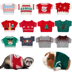 Mixweer Christmas small-animal-sweaters pack keeps guinea pigs warm in winter.