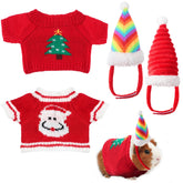 Mixweer guinea pig clothes Santa red set worn by a tiny pet for festive warmth.