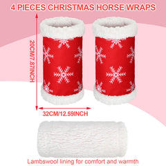 Mixweer horse leg wraps snowflake design on back-left leg in motion