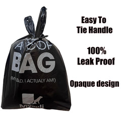 Miyouli black poop bags with handles for easy knot-and-dispose use.