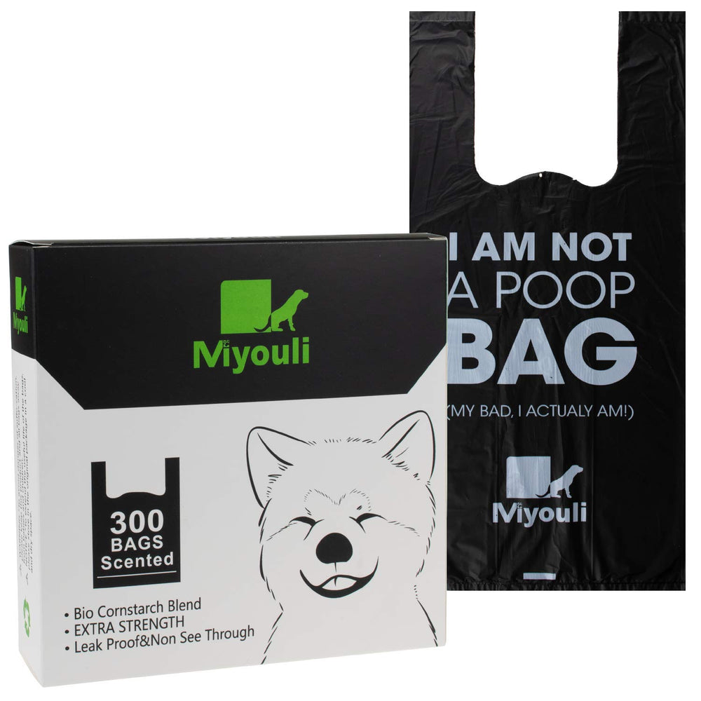 Miyouli ocean wind-scented poop bags box for dog walks with odor control.