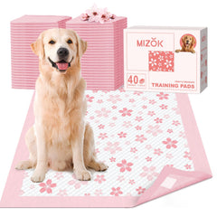MIZOK dog pee pad with pink cherry blossom design keeps homes stylish and clean.