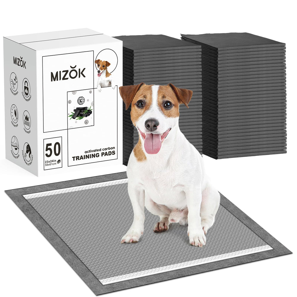 MIZOK pee pads 23x24in with charcoal odor control for homes