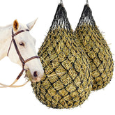 MJFSGYO hay net 40in hanging black promotes slow feeding and reduced waste.
