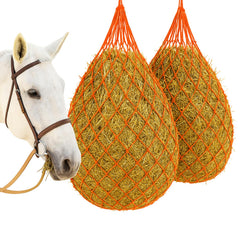 MJFSGYO 40-inch orange hay net for horses promotes slow feeding and reduces mess