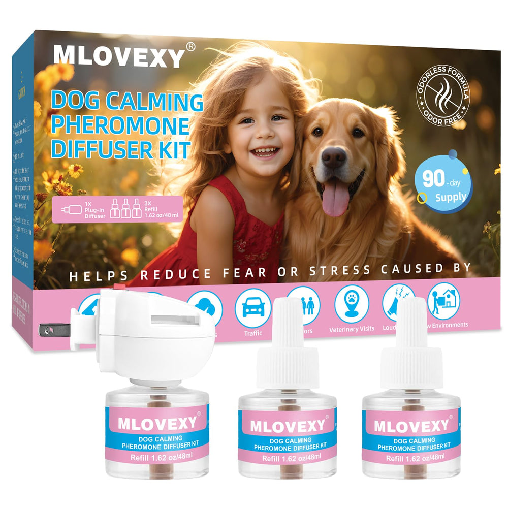 MLOVEXY dog pheromone diffuser plug in calms anxious dogs.