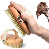 MLQGKUZ professional dog brush front view shows gentle grooming for short-haired dogs