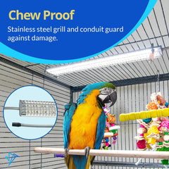 M&M Cage HappBird installed with timer for sunrise-sunset control.