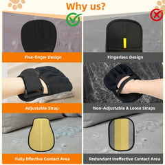 MMGOPET glove used on car interior to pick up pet hair.