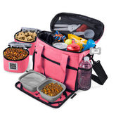 Mobile Dog Gear Week Away bag pink front view for organized dog travel storage