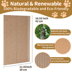 Mocherpion cork cat scratch pad floor-use offers flexible placement for kittens to large cats at home.