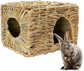 MODEMODE Natural Seagrass Bed Hideaway left view showing cozy chew-friendly shelter for small pets.