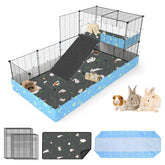 MODESLAB guinea pig cage front view highlights spacious 2-story setup for cozy indoor play