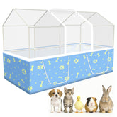 MODESLAB rabbit cage frame assembly shows sturdy PVC construction for durable indoor outdoor use.