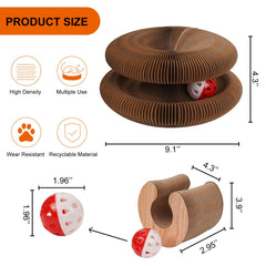MoeQOassis scratch board with magnetic ends, durable design for long-lasting kitten play.