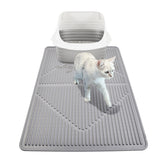 Mofason rubber large cat litter mat with 28x20 coverage catching litter from paws