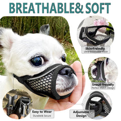 MoiiLavin breathable mesh muzzle design keeps small dogs cool during use