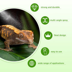 Moistenland reptile terrarium misting kit 360-degree rotation enables flexible coverage.