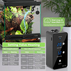 Moistenland reptile humidifier installation in terrarium demonstrates low-maintenance misting