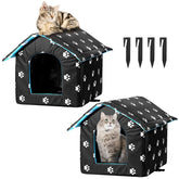 MOJIEZUO outdoor cat house foldable shelter for warmth and easy storage.